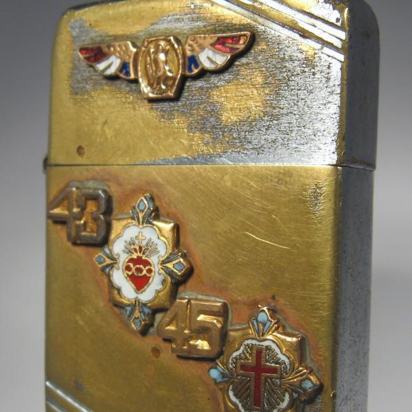 (024) ZIPPO [=1938-40=] (3 barrel) =RELIGIOUS , St.Christopher=