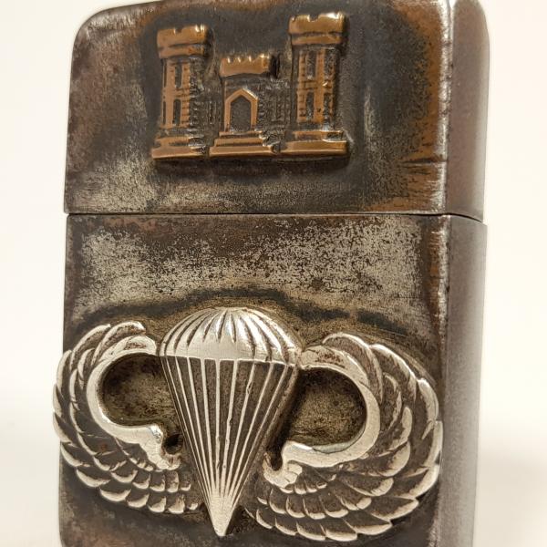(091) ZIPPO [=1942=] (4 barrel) WWII =AIRBORNE , ENGINEER , MONETY=